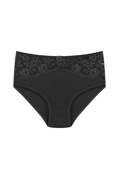 HNX Μαύρο Reverse V Lace Bato Γυναικείο Σλιπ