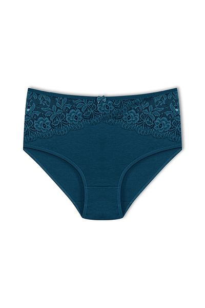 HNX Γυναικεία κιλότα Denim Reverse V Lace Bato