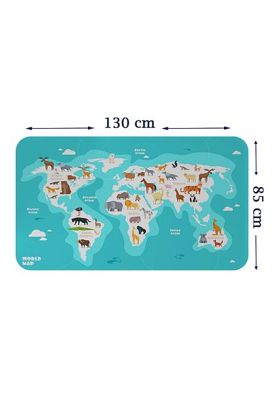 Doğal Tercih 3785XL Model Educational World Map - Kids and Baby Room Wall Sticker