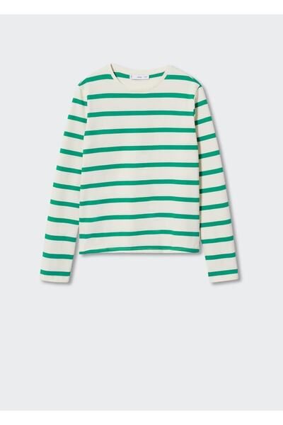 MANGO Woman T-Shirt 100% βαμβακερό ριγέ