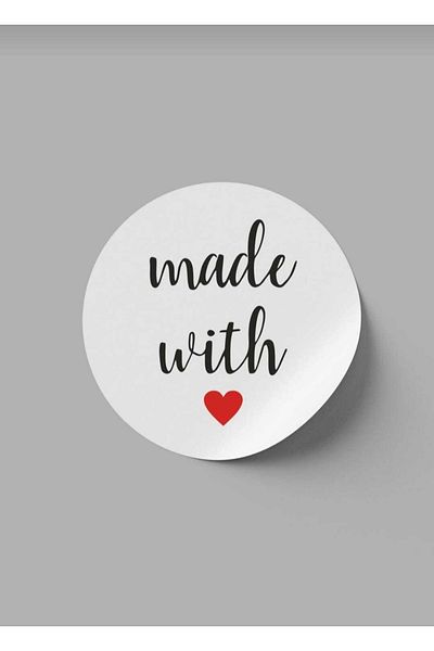 gg gençgirişimci Coated Sticker- Made With-(4x4cm) 70 Pieces