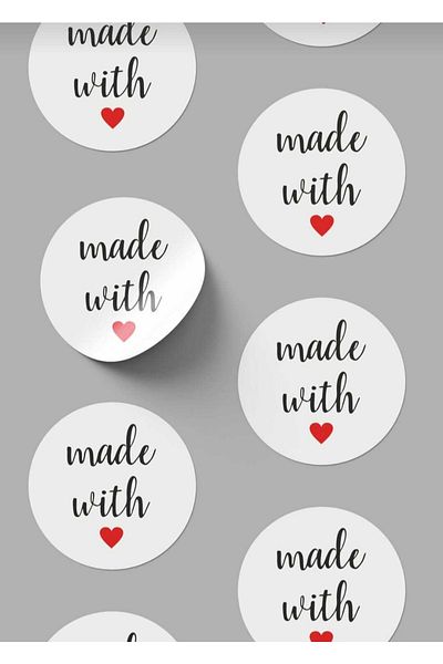 gg gençgirişimci Coated Sticker- Made With-(4x4cm) 70 Pieces
