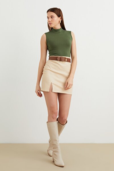 Bipantolon Kadın Haki Kolsuz Bluz