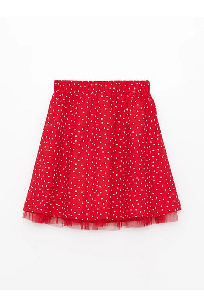 LC Waikiki Kids Elastic Waist Patterned Girls' Flared Skirt