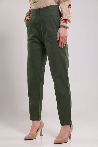 GÜLSELİ Khaki Women's Pipe Leg Pants