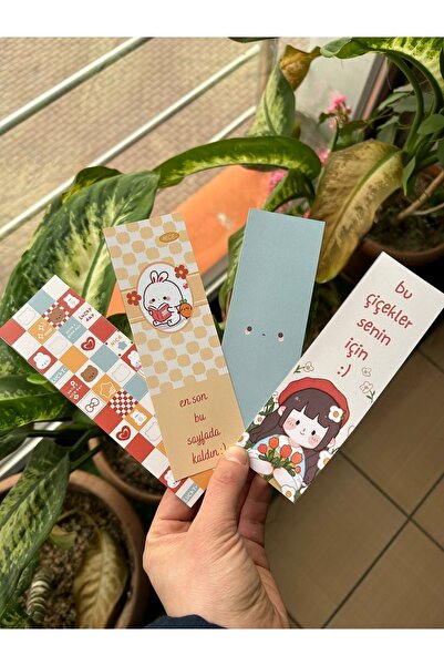 sumicorn Set de 4 semne de carte colorate cu iepure drăguț