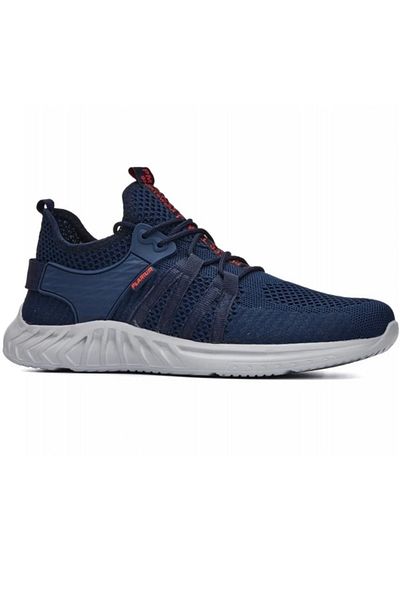 PLARIUM Navy Blue Unisex Comfortable Sole Breathable Knitwear Living Room Sports Walking Shoes