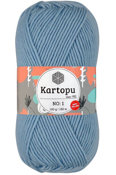 Kartopu No:1 Χειροποίητο νήμα πλεξίματος κατά του πιτσιλίσματος Baby Blue K544