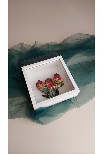 Verda Çerçeve 25x25 Cm Verda Cadru memorial-7 Cm Adâncime Cadru memorial Rose Box