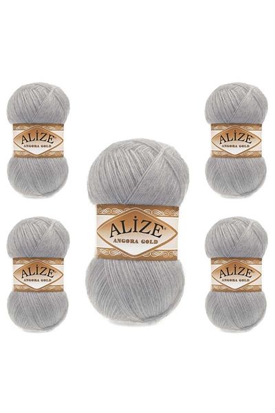 Alize Angora Gold Hand Knitting Yarn 5 Πακέτο (21 ΓΚΡΙ)