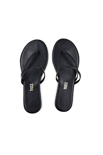 Tkees Women's Single Strip Black Flip Flops