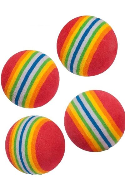 Luti Concept Interactive Sponge Cat Play Set - Rainbow Pattern, Teething Helper, 4.2 cm 4 Pieces