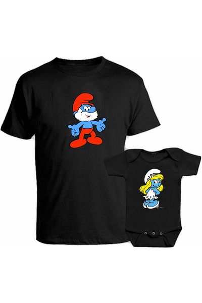 venüsdijital Papa Smurf Sirine Papa Girl's Combination T-Shirt Bodysuit (the price shown is the price of 1 bodysuit)