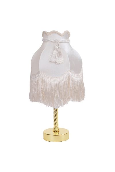 Dekovien Gold Leg Vintage Velvet Lampshade - Ecru Color, Covered Model AB0350