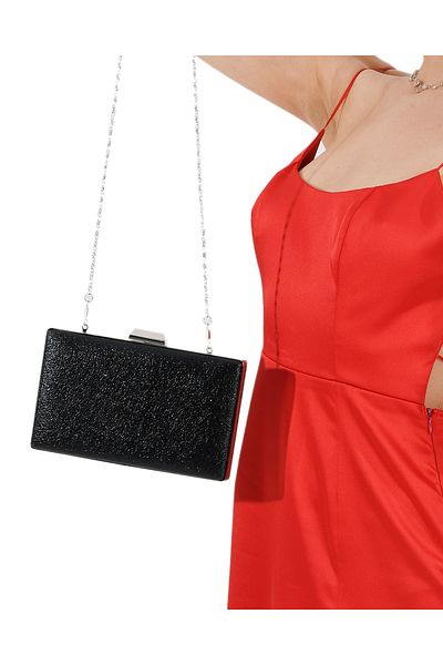 Biçanta Culoare Neagră Cu Carcasă Argintie Model Cristal Geantă De Seară Piele Mate Geantă De Seară Geantă De Mireasă