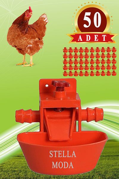 STELLA MODA Automatic Smart Chicken Chick Waterer Waterer 50 Pieces Plays Şebap Mail Plug Rotary Cabinet Dove