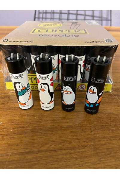 Clipper Penguen Desenli 4 Lü Çakmak Seri - 2 ( 4 Adet )