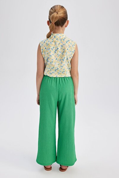 DeFacto Kız Çocuk Wide Leg Krinkıl Kumaş Pantolon Z6112a623sm