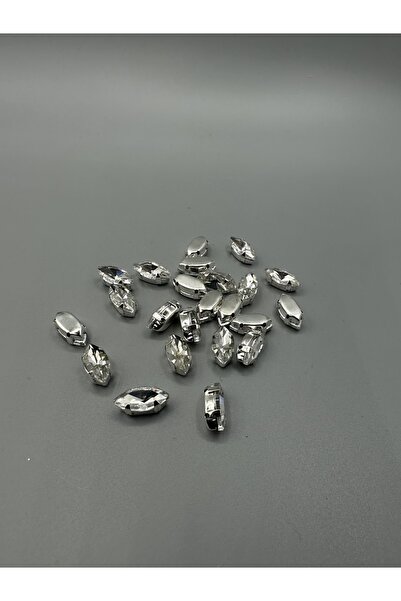 Egem aksesuar 7x15 (1,5 cm) стъклени камъчета във формата на совалка, 200 бро...