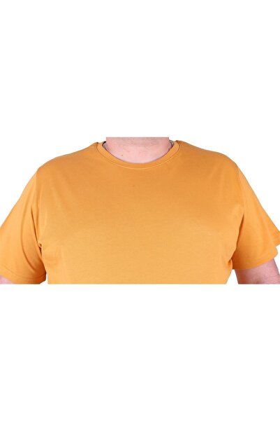 Starbattal Mustard Colored Large Size Basic T-Shirt - 11100