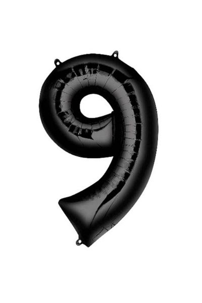 parti sürprizi Black 9 Number Foil Balloon 100 Cm 1 Piece