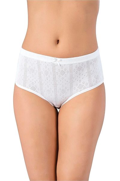 LÜXDRM Pachet de 10 - Chiloți Bato din bumbac jacquard cu talie super înaltă și șolduri late 095 alb