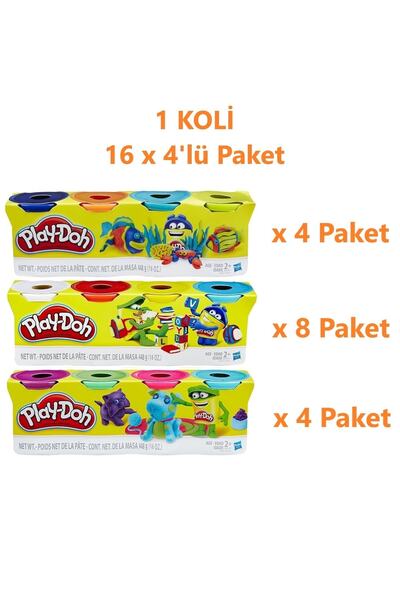 Play Doh Oyun Hamuru 4'lü 1 Koli (112gr X 64 Adet)