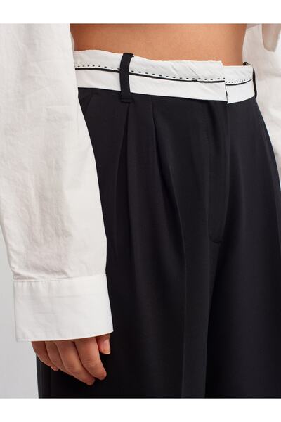 Dilvin Kıvrık Belli Yüksek Bel Pantolon