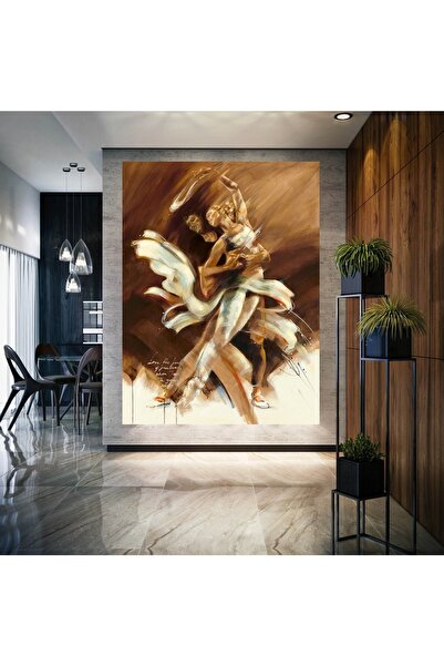HDART Soyut Modern Dans Eden Çift Kadın Erkek Duvar Kanvas Tablo Tablosu