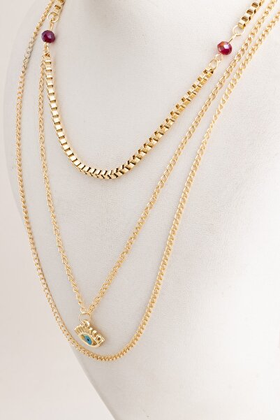 Sortie Aksesuar Nazar Boncuğu Ve Göz Figürlü Boncuk Detaylu Yeni Sezon 3'lü K...