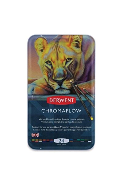 Derwent Chromaflow Dry Paint Pen Set Metal Box 24 Pieces