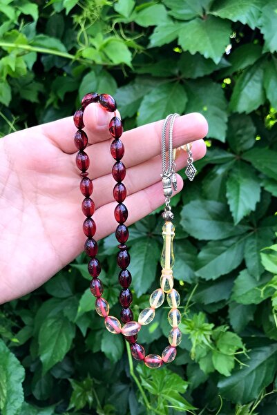 Newa Jewellry Mărgele de rugăciune din pulbere de culoare dublă, chihlimbar