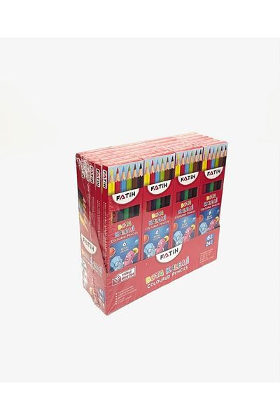Fatih Curd Colour 6 Colors Long Size - 24 Pieces (1 Pack)