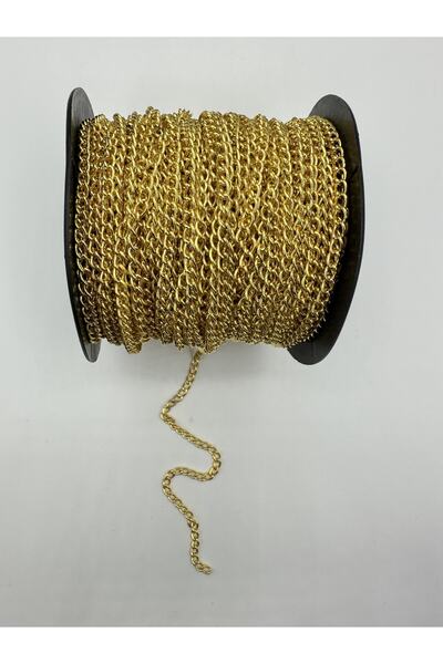 Egem aksesuar Sarı Renk Metal Metrelik Zincir 10 Metre Takı Malzemeleri Gold