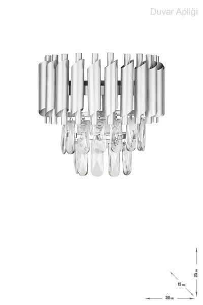 Avizemoda Luxurious Wall Sconce with Palmira Prism Cut Crystal Stone - (silver-gilt)