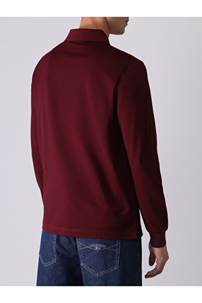 PAUL&SHARK Men's Polo Neck Regular Fit Cotton Short Sleeve Claret Red Polo Neck T-shirt12311737-237