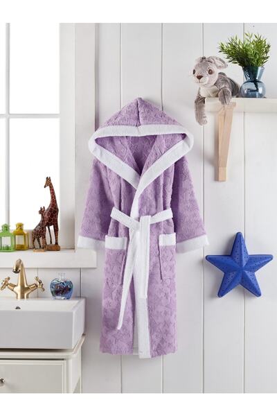 Z&N STYLE رداء حمام للأطفال بغطاء للرأس من جاكار تويست للجنسين