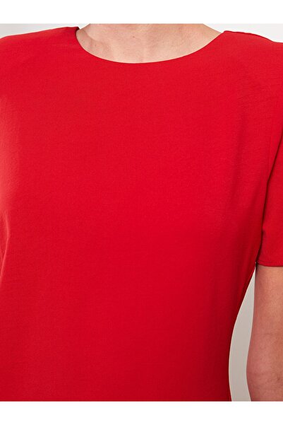 LC Waikiki Women's Dress - Crew Neck, Straight Cut, Short Sleeve