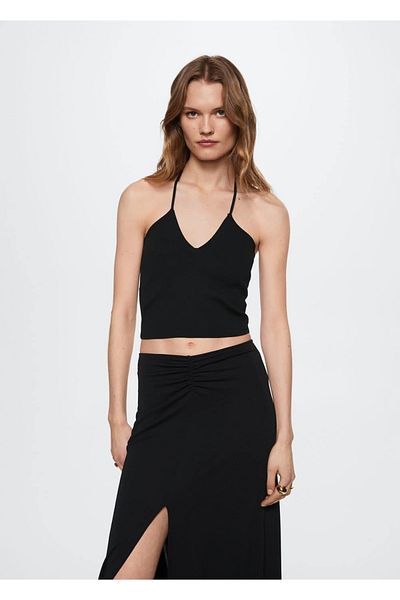 MANGO Woman Knitwear Cropped Blouse