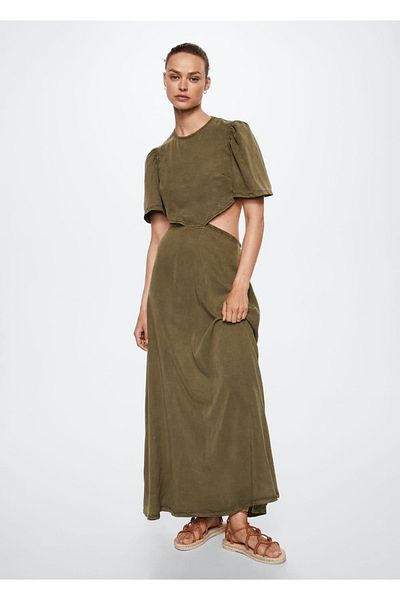 MANGO Woman Sukienka ze 100% Lyocellu