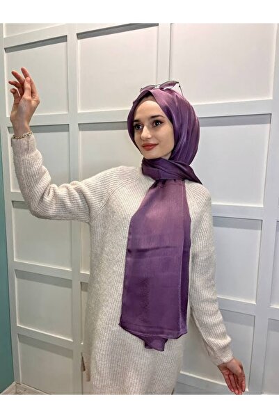 Cosie Lavinse Janjan Abiye, Janjanlı Şifon Şal 00723 Açık Mürdüm