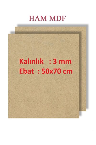 mobilreyon - 3 Adet Duralit Ham Mdf 3 Mm Kalınlık , 50x70 Cm ( Resim Kağıdı Ö...