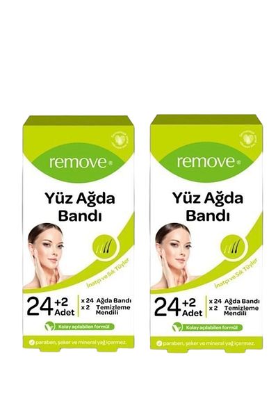 remove مجموعة شرائح شمع الوجه مكونة من 24 قطعة من الريش العنيد والكثيف × 2 قطعة