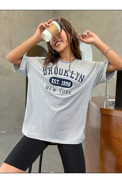 BENROMA Unisex Cotton Black Crew Neck Oversize Boyfriend T-shirt Est1998 Printed