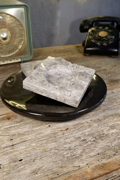 Voodo Concept Tundra Gray Marble Ashtray 12x12x2 Cm