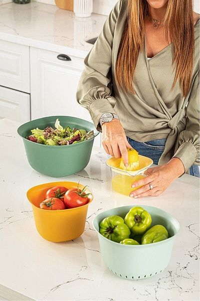 Mutfak Köşesi 5-piece Chef Mixing Bowl and Strainer Set