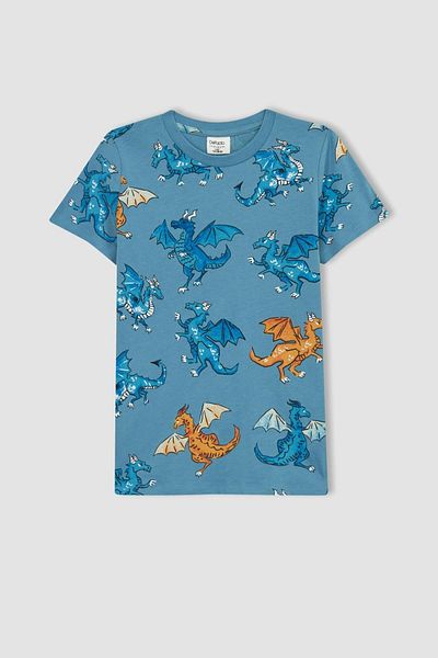 DeFacto Set de pijamale cu maneci scurte cu model pentru baieti