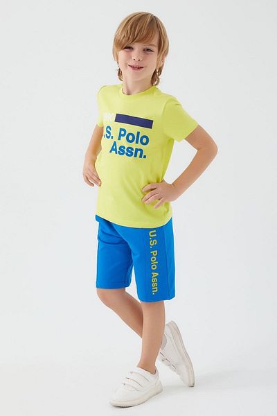 U.S. Polo Assn. Assn Bright Colors Green Boy Bermuda Suit