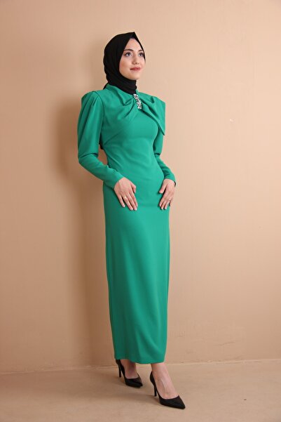 Puane Yakası Işleme Detaylı Benetton Kalem Elbise