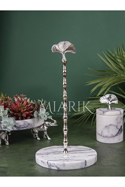 MIARIK DESIGN & DEKORASYON Mermer Gonk Çiçek Peçetelik Havluluk Kağıt Havluluk (gümüş)